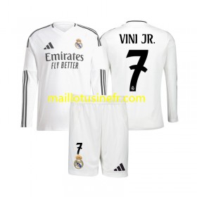 Maillot de Foot Real Madrid Vinicius Junior 7 Domicile 2024-25 Manches Longues - Enfant